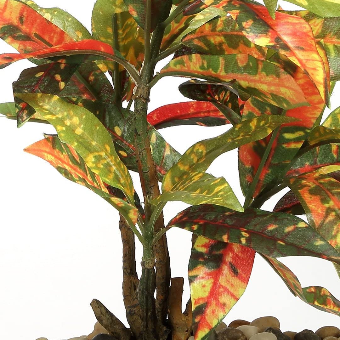 Fourwalls Artificial Croton Bonsai Plant