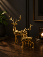 Load image into Gallery viewer, Luxe Gold Deer Figurine Set – Premium Decorative Sculptures