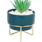 Load image into Gallery viewer, Fourwalls Artificial Succulent Plant in a Ceramic Pot with stand