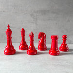 Load image into Gallery viewer, Red Chess Piece Sculptures (Set of 6)