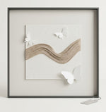 Load image into Gallery viewer, Modern 3D Butterfly Wall Art – Beige Wave & White Butterfly Textured Décor