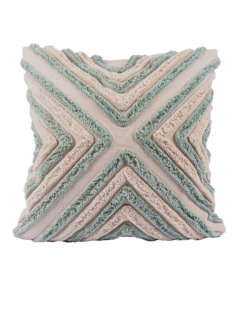 Soft Green Moroccan Tufted Cushion Cover