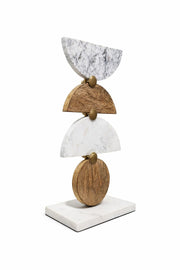 Modern Marble & Wood Abstract Sculpture