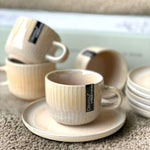 Load image into Gallery viewer, Cup & Saucer Yellow Set (Set Of 6)