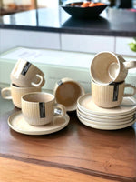 Load image into Gallery viewer, Cup & Saucer Yellow Set (Set Of 6)