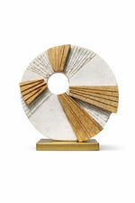 Load image into Gallery viewer, Abstract Marble & Wood Circular Sculpture