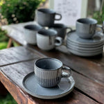 Load image into Gallery viewer, Dazzle Living Earthy Elegance Stoneware Cup & Saucer Set (Set Of 6)