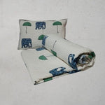 Load image into Gallery viewer, RA Elephant Design White Bedcover