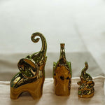 Load image into Gallery viewer, RA Golden Elephant Figurine Set of 3