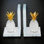 Load image into Gallery viewer, RA Crystal glass with gold pineapple Bookend (S/2)
