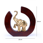 Load image into Gallery viewer, Golden Elephant Decorative Showpiece with Wooden Frame