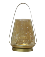 Load image into Gallery viewer, Rimal Accord Glass Candle Holder – Gold Luster Finish