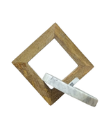 Load image into Gallery viewer, Geometric Wood & Marble Ring Sculpture – Modern Décor Accent
