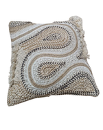 Load image into Gallery viewer, Boho Luxe Hand-Textured Cotton Cushion Cover – Organic Swirl Design