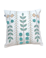 Load image into Gallery viewer, Boho Hand-Embroidered Cotton Cushion Cover – Botanical Vine Design