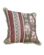 Load image into Gallery viewer, Embroidered Floral Tassel Cushion Cover – Grey