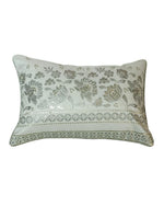 Load image into Gallery viewer, RATIOS White Floral Embroidered Rectangular Cushion Cover with Silver Sequin Border