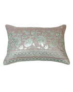 Load image into Gallery viewer, RATIOS Blush Pink Floral Embbroidered Rectangular Cushion Cover with Silver Sequin Detailing