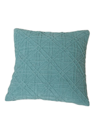 Load image into Gallery viewer, Textured Teal Geometric Cushion Cover