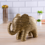 Load image into Gallery viewer, Textured Golden Elephant Decor Showpiece
