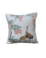 Load image into Gallery viewer, Oriental Crane Embroidered Cushion Cover – Pastel Blue