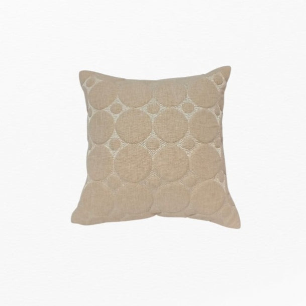RA Beige Satin Geometric Cushion Cover