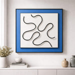 Load image into Gallery viewer, Modern Abstract Line Wall Art – Blue Frame