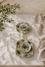 Load image into Gallery viewer, Botanical Ceramic Serving Platter Set with Dip Bowl – Floral Collection