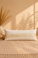Load image into Gallery viewer, Ivory Luxe Gold Accent Lumbar Cushion Cover