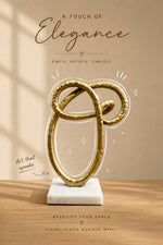 Load image into Gallery viewer, Infinity Knot Sculpture with Marble Base – Gold