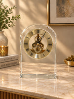 Load image into Gallery viewer, Crystal Arch Skeleton Tabletop Clock | Modern Luxury Desk & Mantel Clock