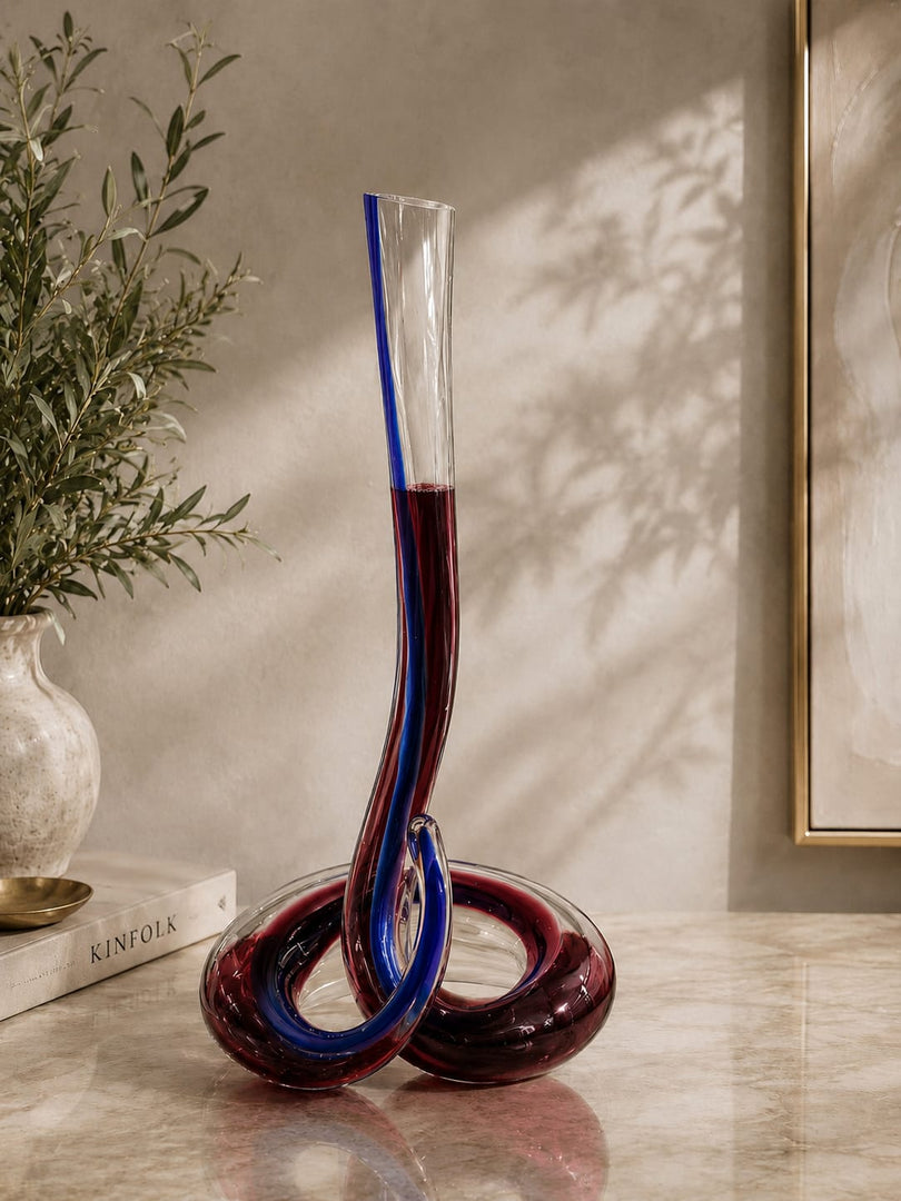 Infinity Loop Glass Decanter – Handcrafted Luxury Wine Decanter
