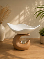 Load image into Gallery viewer, Modern Wave Ceramic Decorative Bowl with Sculptural Pedestal – Luxury Centerpiece Bowl | Contemporary Table Décor