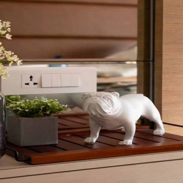 White Bulldog Sculpture