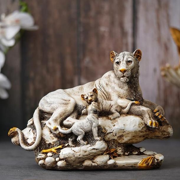 Tiger with Family Statue