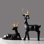 Load image into Gallery viewer, Geometric Deer Resin Statue (Set Of 2)
