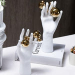 Load image into Gallery viewer, Resin White Hand with Golden Balls
