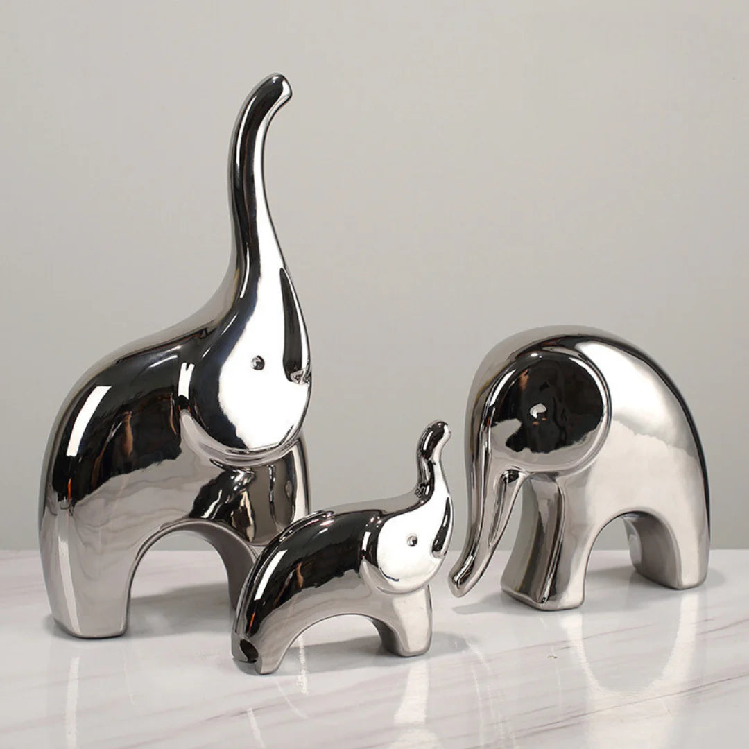 3 Pcs Ceramic Cartoon Elephant