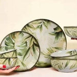 Load image into Gallery viewer, GREEN CERAMIC DINNER SET 21 PCS
