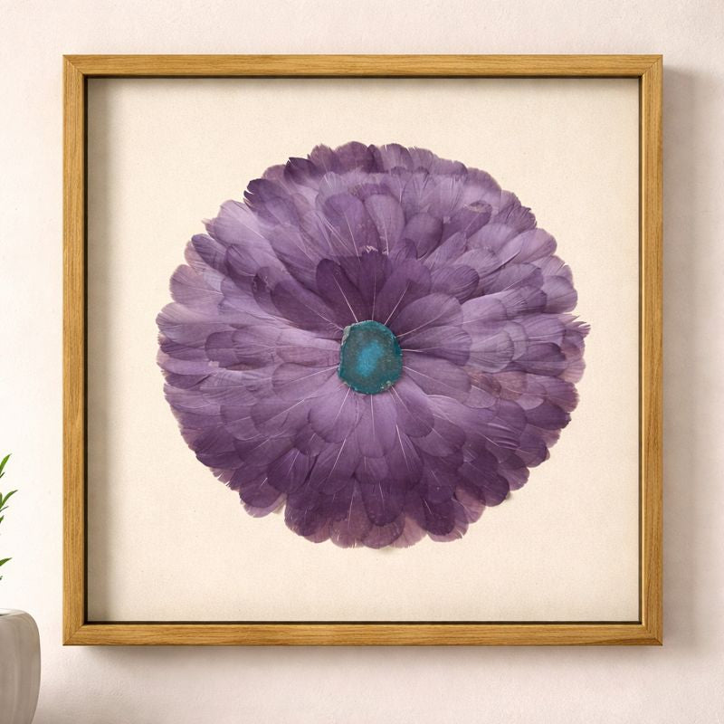 Ratios Purple Feather Mandala Wall Frame
