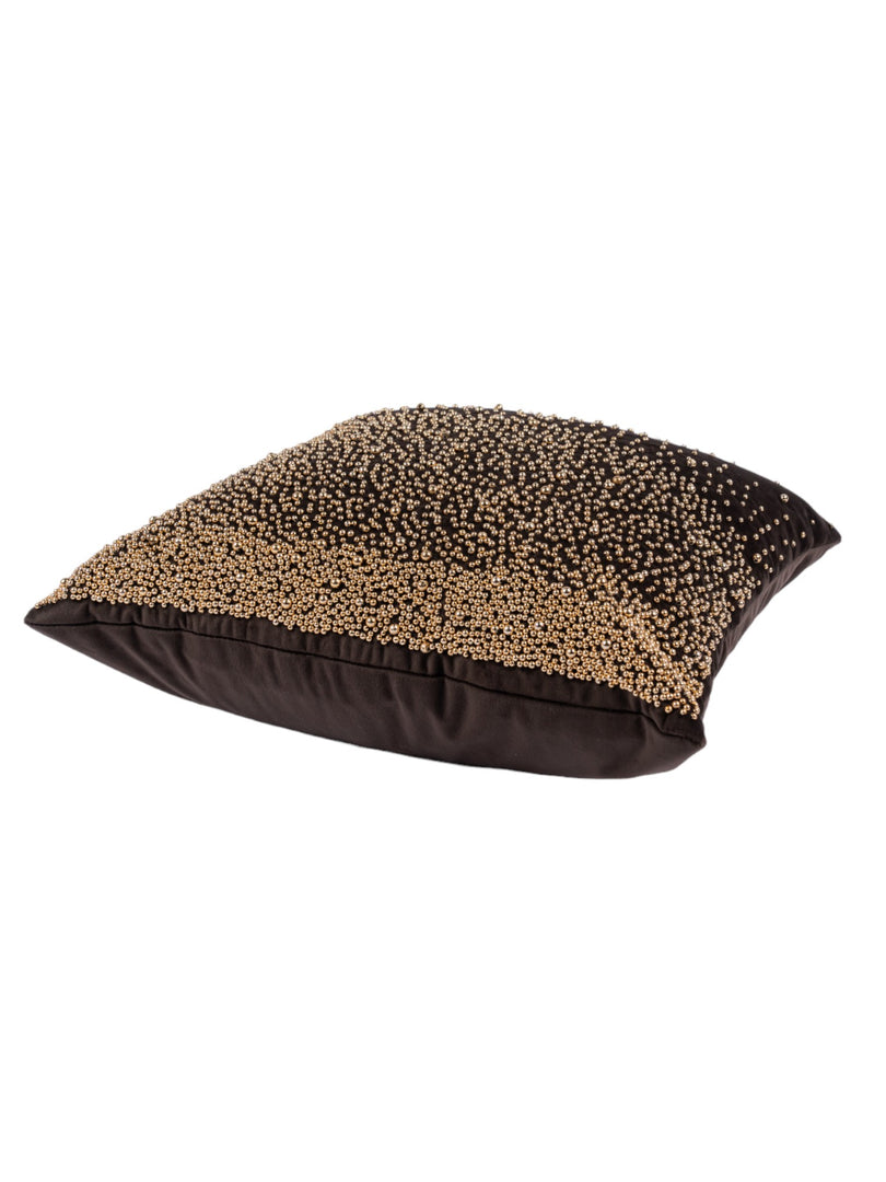 Brown Pearl Beaded Pillow Cover