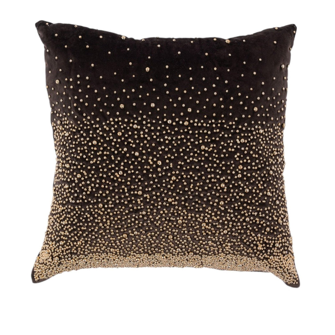 Brown Pearl Beaded Pillow Cover