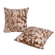 Floral Hue Cushion Cover Golden (Set Of Two)
