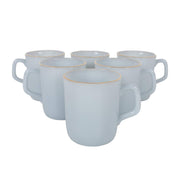 Contrast Rim Detail Pastel Glossy Mug (Set Of 6)