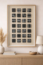 Load image into Gallery viewer, RATIOS Abstract Grid Wall Art – Monochrome Balance