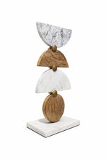 Load image into Gallery viewer, Modern Marble &amp; Wood Abstract Sculpture