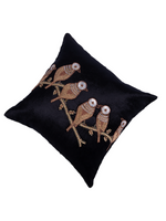 Load image into Gallery viewer, Velvet Black Color Beaded Sequin Cushion Cover
