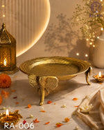 Load image into Gallery viewer, Royal Gold Elephant Pedestal Decorative Tray