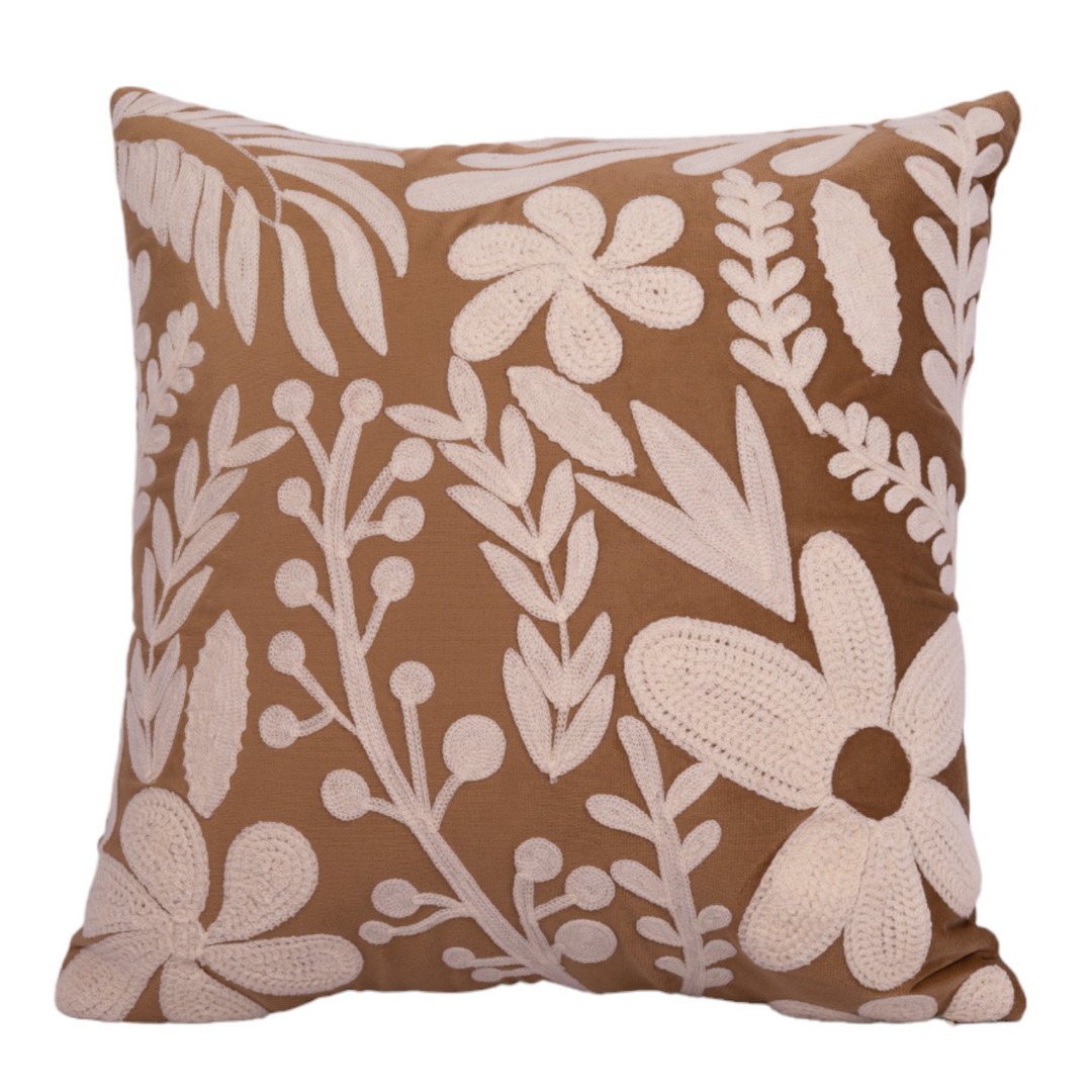 Floral Hue Cushion Cover Golden (Set Of Two)