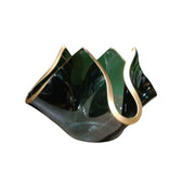 RA Black  clear glass candle holder